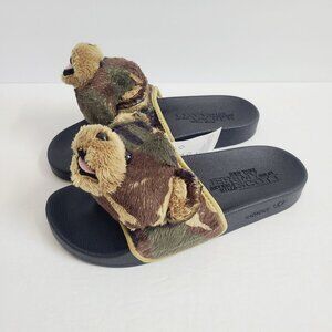 NEW Adidas Jeremy Scott Teddy Slides H02882 Size 5 Green Camo